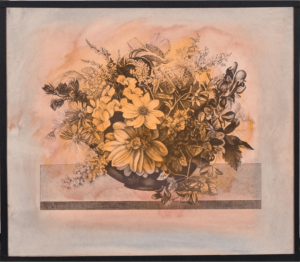 Artistic depiction of a bouquet of flowers with a soft, pastel background,available to buy from the-salon.com. SALON curates the finest unique handmade pieces from the interior industry's best makers and brands. Shop luxury furniture, lighting, rugs, art, antiques and vintage pieces and accessories from SALON interior designed rooms.