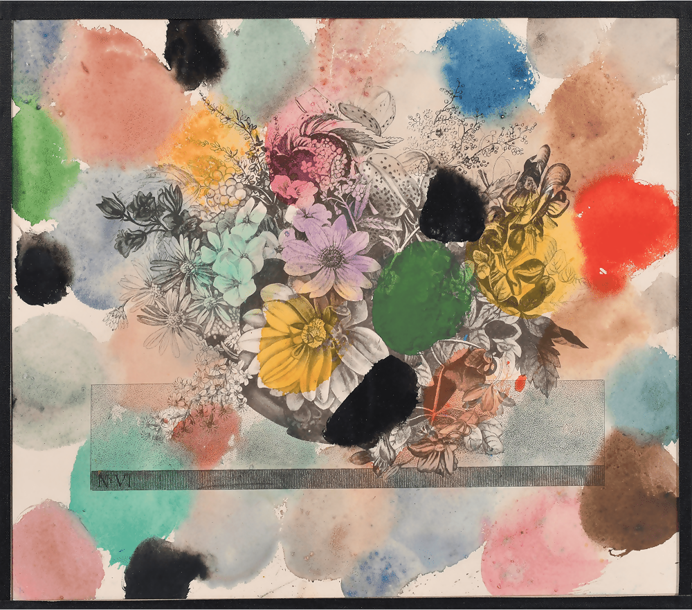 Colorful abstract art with flowers and watercolor textures,available to buy from the-salon.com. SALON curates the finest unique handmade pieces from the interior industry's best makers and brands. Shop luxury furniture, lighting, rugs, art, antiques and vintage pieces and accessories from SALON interior designed rooms.