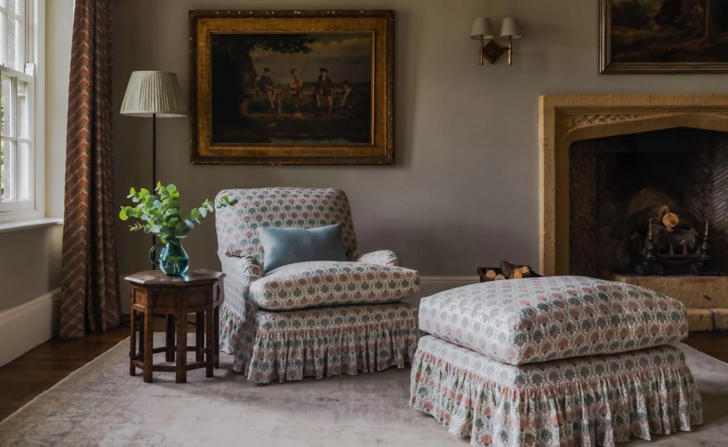 KINGSTON ARMCHAIR | LOOSE COVER RUFFLED SKIRT BY LORFORDS CONTEMPORARY