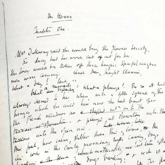 Calligraphy writing from the book, Mrs Dalloway,  available  to buy on the-salon.com. SALON curates the finest , unique, handmade pieces from the interior industry's best makers and brands. Shop luxury furniture, lighting, rugs, art, antiques and vintage pieces and accessories from SALON interior designed rooms.