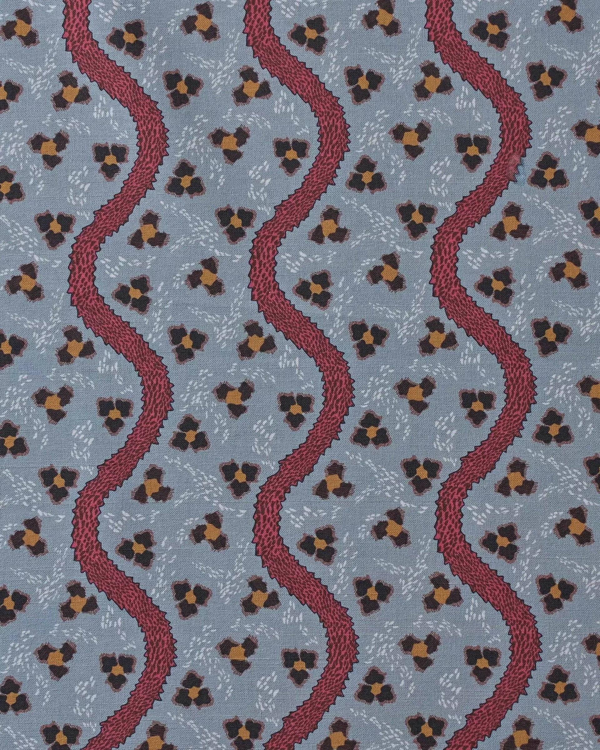 SKY BLUE LEOPARD SWIRL FABRIC BY STUDIO HOLLOND