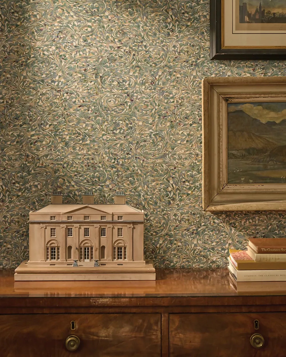 MARBLE AQUA WALLPAPER BY THE KENSINGTON PAPERIE