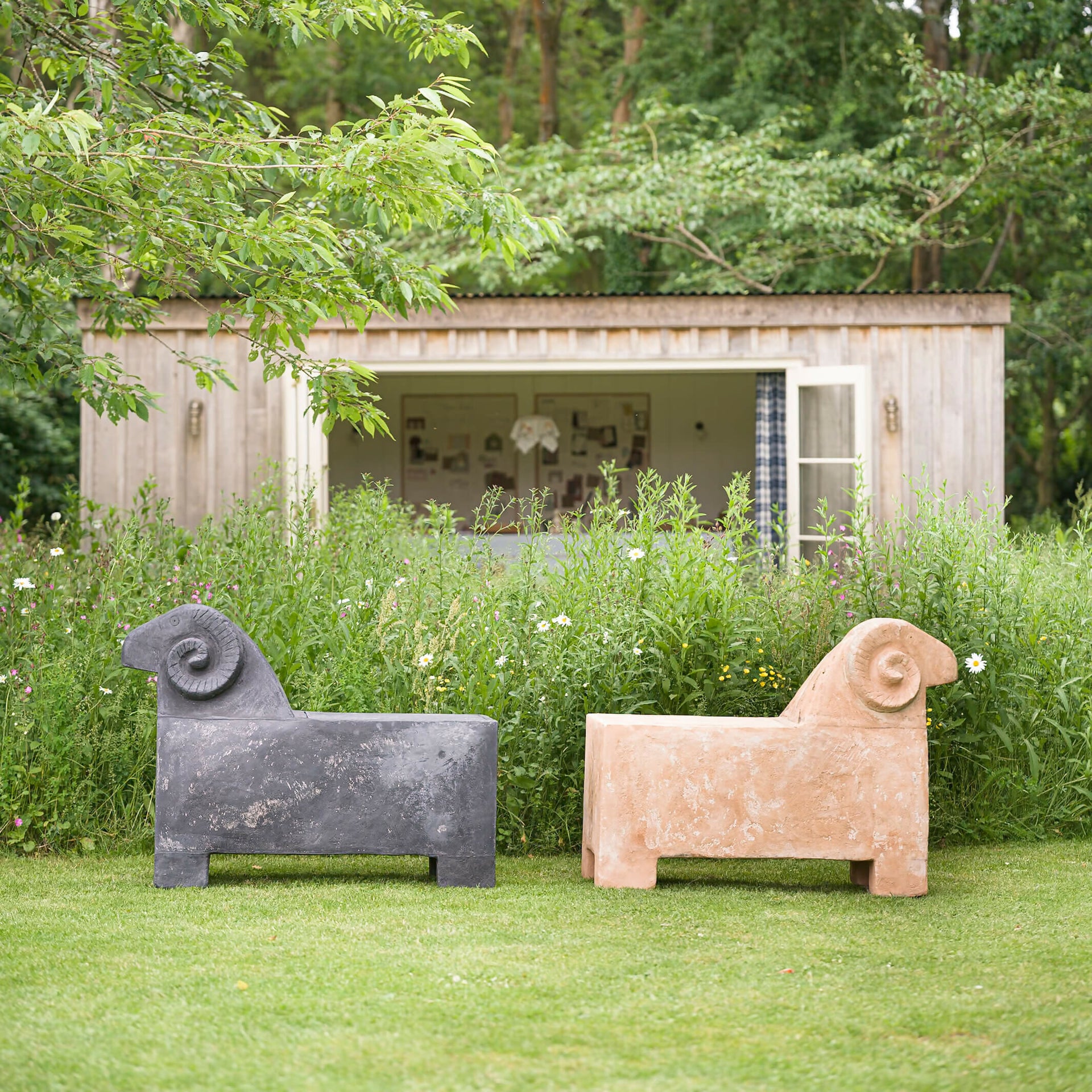 TABI JACKSON GEE EDIT: SHEEP BENCH (TERRACOTTA FINISH) BY FRED CLARK