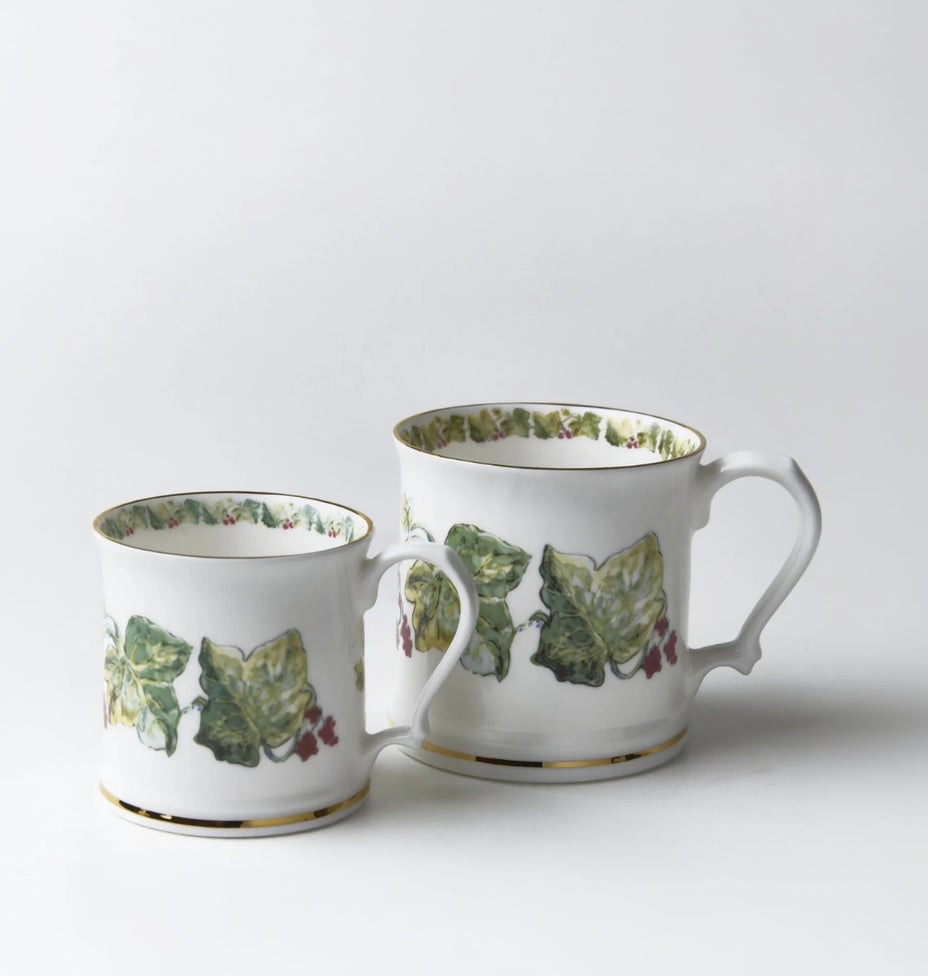 SMALL PAIR OF IVY MUGS BY THE CL COLLECTION
