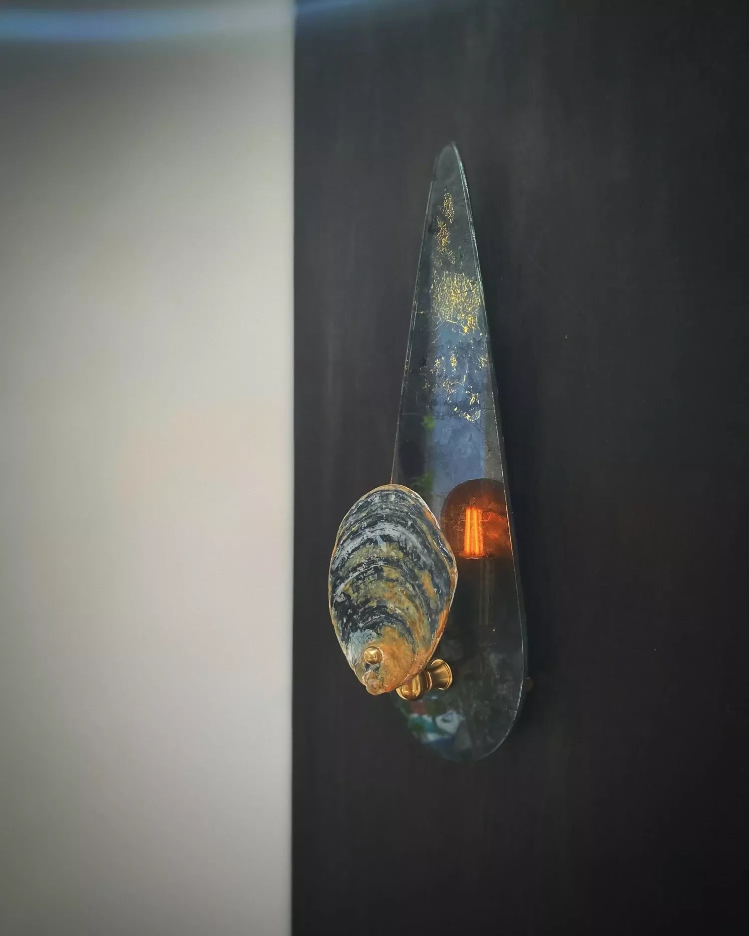 TEAR DROP SCONCE WITH NORFOLK OYSTER WALL LIGHT BY CHARLOTTE PACKE