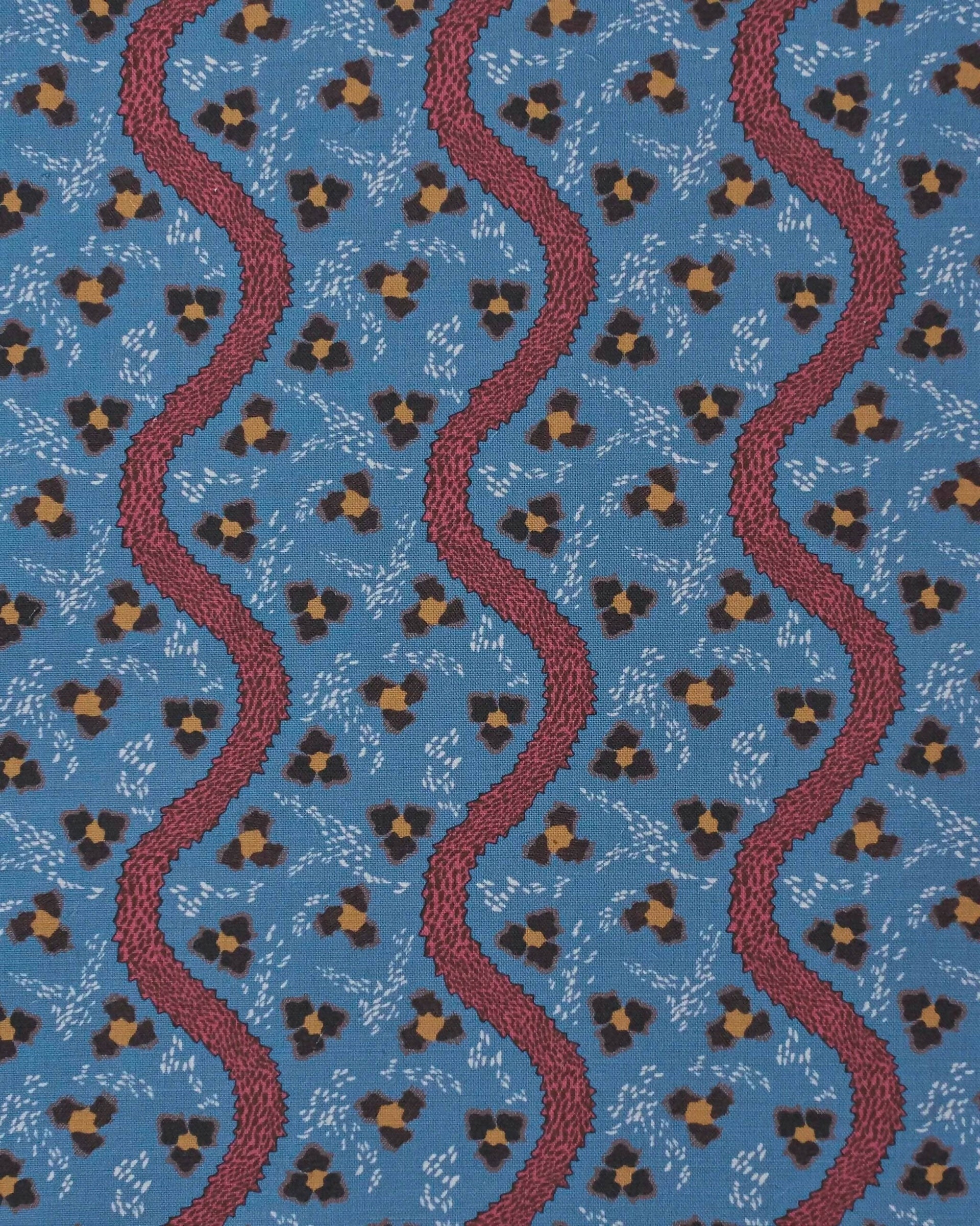 DEEP BLUE SEA LEOPARD SWIRL FABRIC BY STUDIO HOLLOND