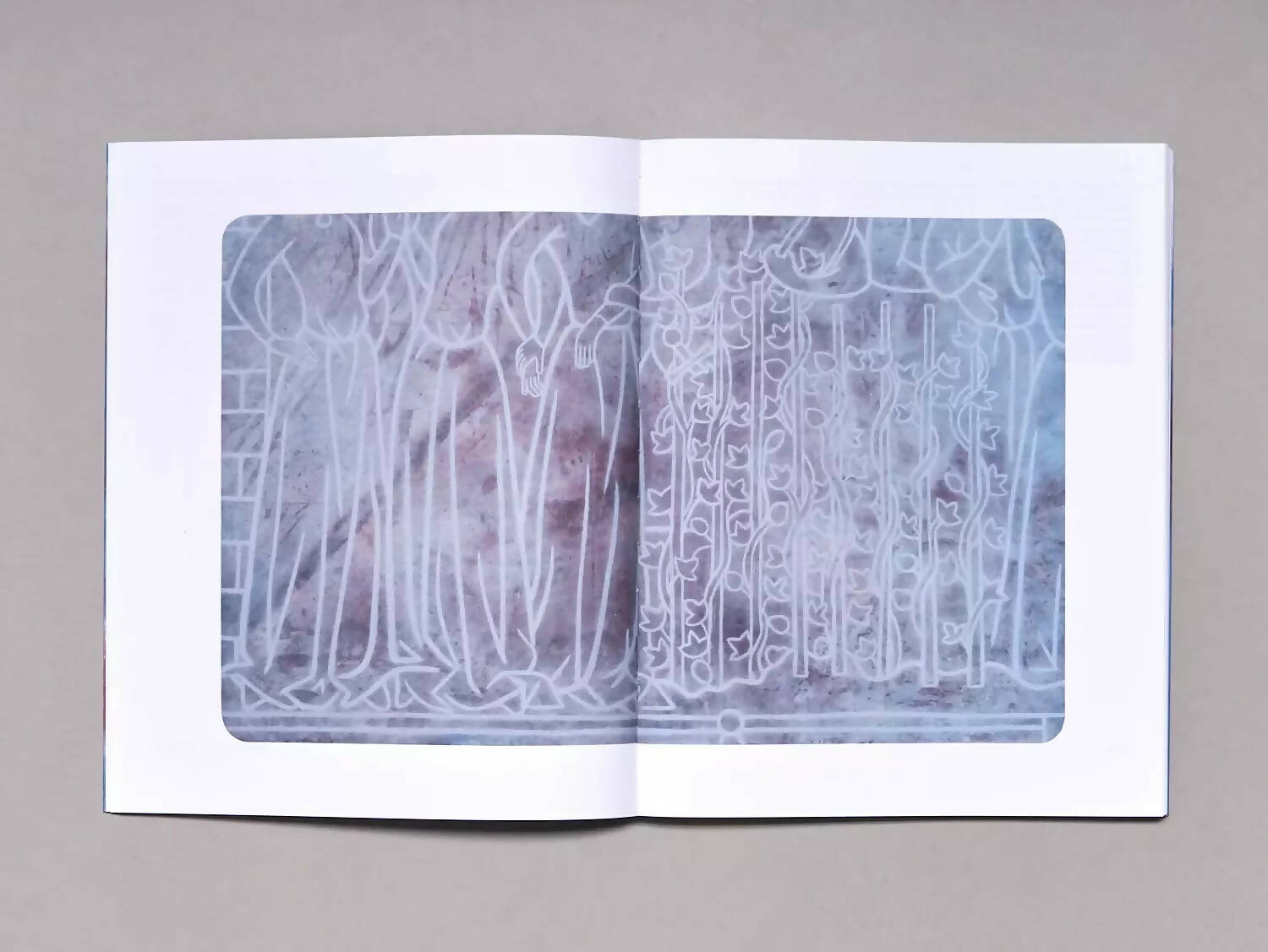 An image of an open book, containing a large image of a white-lined drawing, available  to buy on the-salon.com. SALON curates the finest , unique, handmade pieces from the interior industry's best makers and brands. Shop luxury furniture, lighting, rugs, art, antiques and vintage pieces and accessories from SALON interior designed rooms.