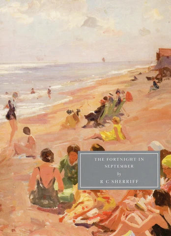 Book cover of 'The Fortnight in September' by R C Sherriff with a beach scene illustration,  available  to buy on the-salon.com. SALON curates the finest , unique, handmade pieces from the interior industry's best makers and brands. Shop luxury furniture, lighting, rugs, art, antiques and vintage pieces and accessories from SALON interior designed rooms.