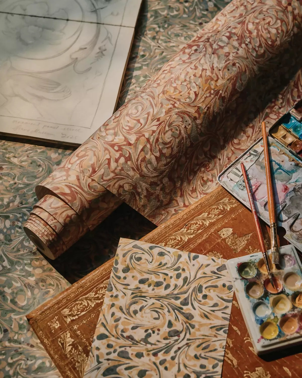 MARBLE TERRACOTTA WALLPAPER BY THE KENSINGTON PAPERIE