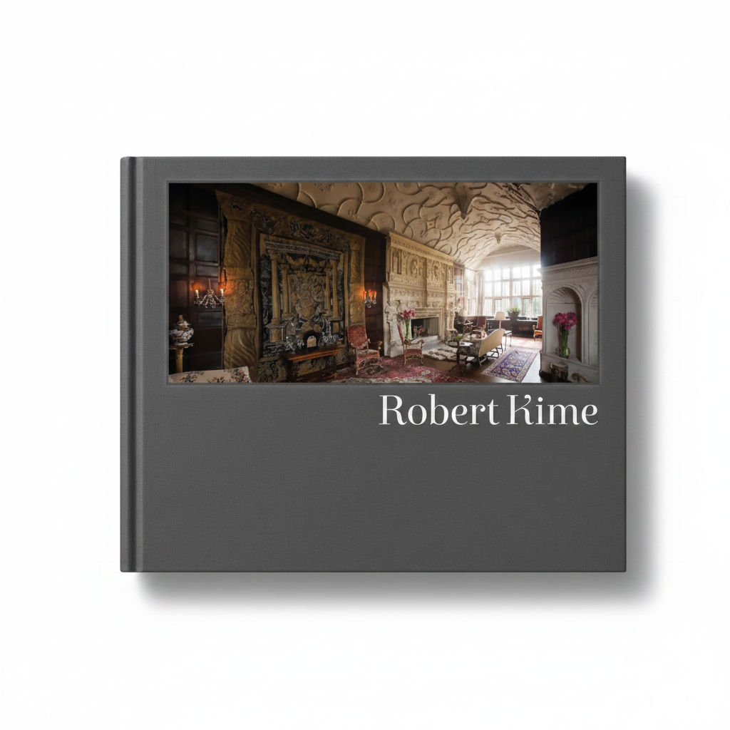 Book titled 'Robert Kime' with a photograph of an interior room on the cover