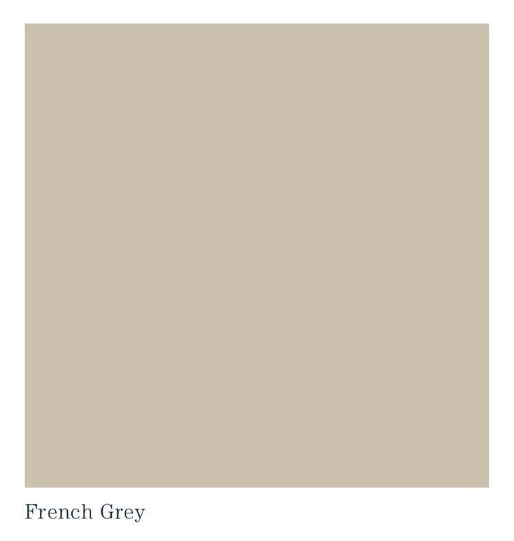 Solid color swatch labeled 'French Grey' on a beige background, available  to buy on the-salon.com. SALON curates the finest , unique, handmade pieces from the interior industry's best makers and brands. Shop luxury furniture, lighting, rugs, art, antiques and vintage pieces and accessories from SALON interior designed rooms.