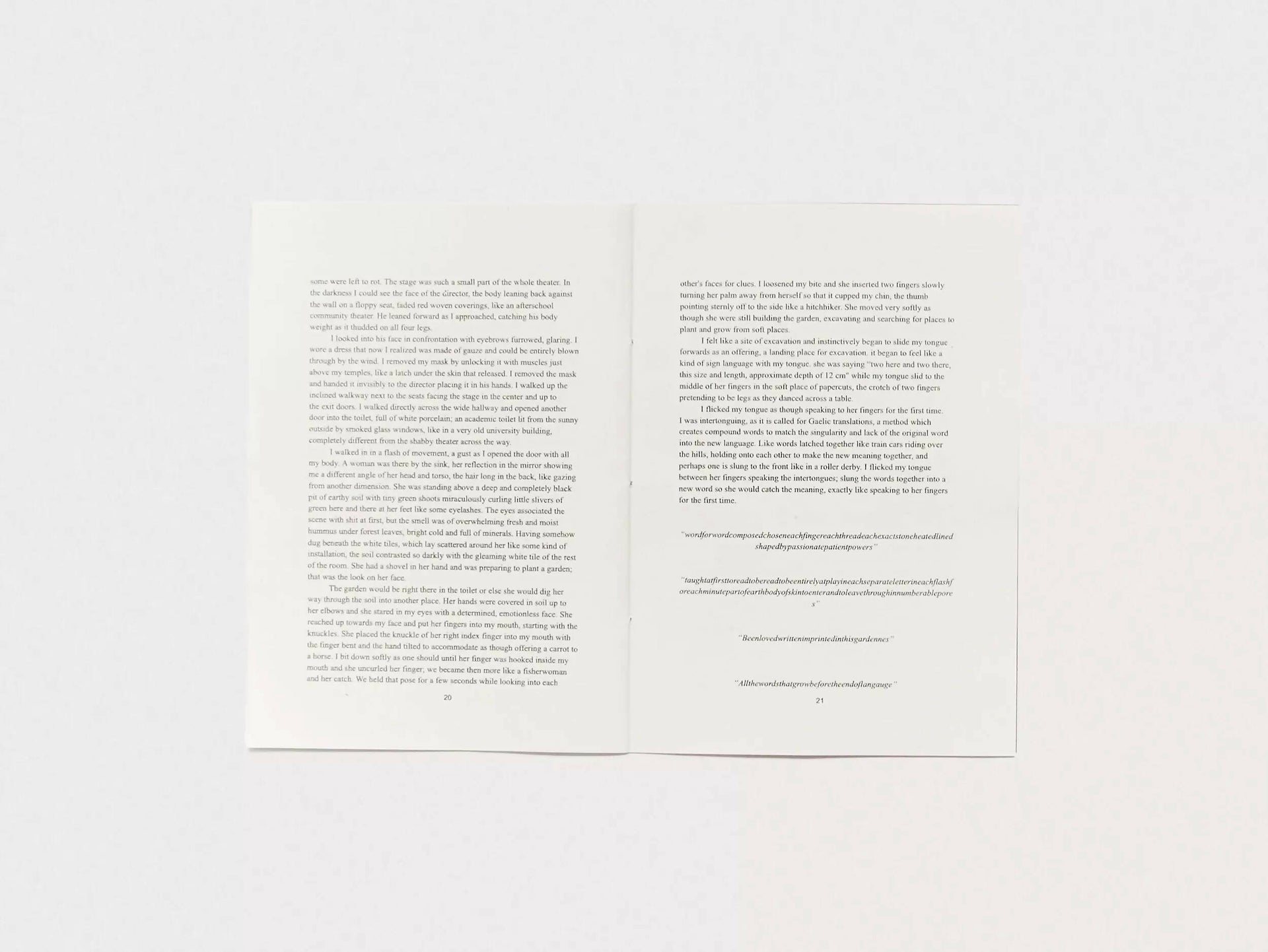 An image of an open book, with black writing and white pages , available  to buy on the-salon.com. SALON curates the finest , unique, handmade pieces from the interior industry's best makers and brands. Shop luxury furniture, lighting, rugs, art, antiques and vintage pieces and accessories from SALON interior designed rooms.