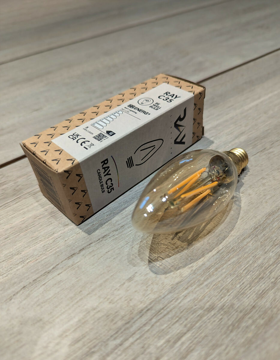 RAY C35 E14 LIQUID GOLD GLASS