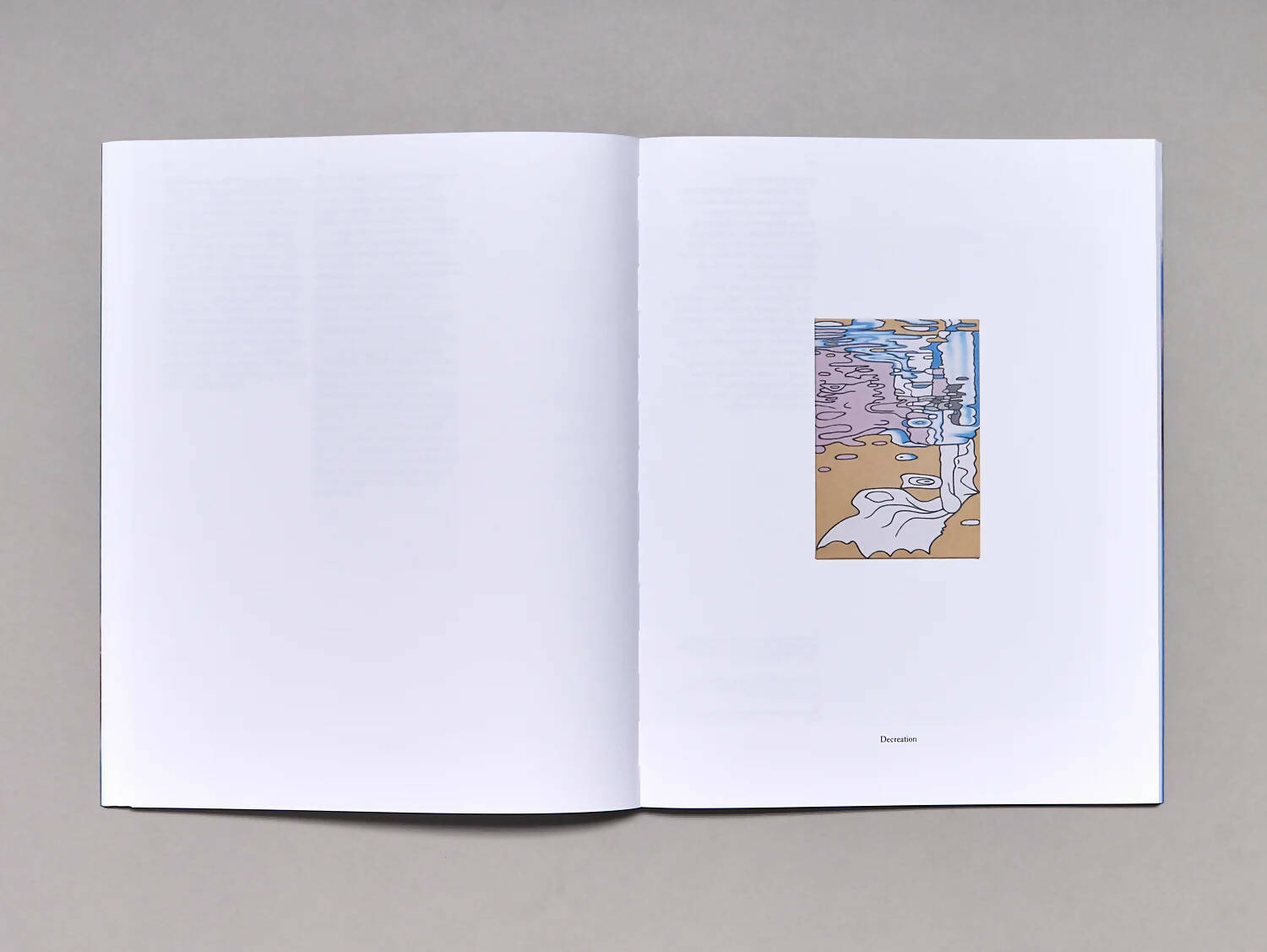 An image of an open book containing a blank page and an image of a beach and reflection of water, available  to buy on the-salon.com. SALON curates the finest , unique, handmade pieces from the interior industry's best makers and brands. Shop luxury furniture, lighting, rugs, art, antiques and vintage pieces and accessories from SALON interior designed rooms.
