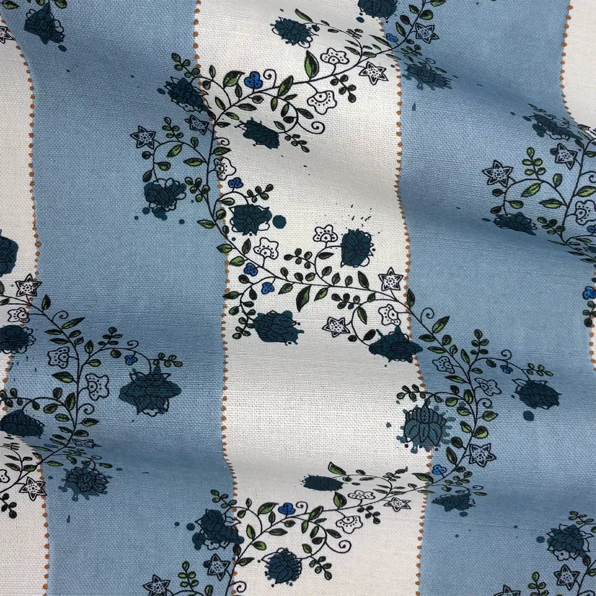 VINE DOTS IN DUSTY BLUE BY FRANQUEMONT