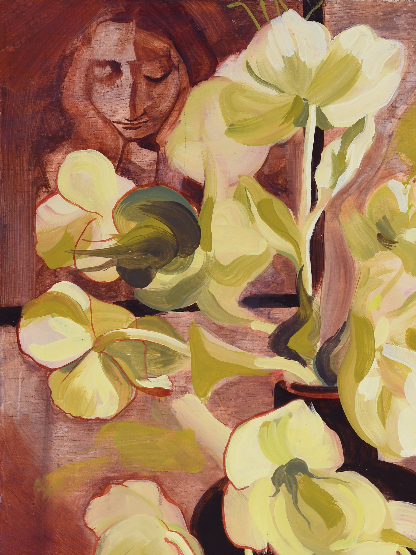 Artistic depiction of flowers with abstract background,  available  to buy on the-salon.com. SALON curates the finest , unique, handmade pieces from the interior industry's best makers and brands. Shop luxury furniture, lighting, rugs, art, antiques and vintage pieces and accessories from SALON interior designed rooms.