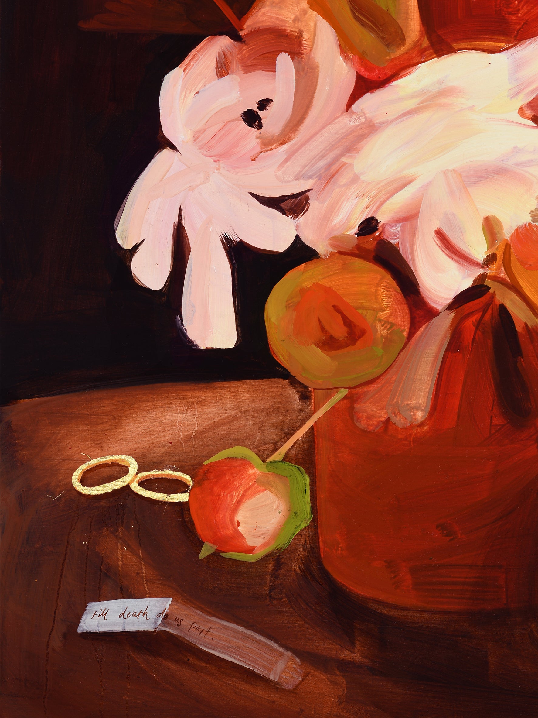 Close up of a still life painting with apples and a knife on a wooden surface,  available  to buy on the-salon.com. SALON curates the finest , unique, handmade pieces from the interior industry's best makers and brands. Shop luxury furniture, lighting, rugs, art, antiques and vintage pieces and accessories from SALON interior designed rooms.