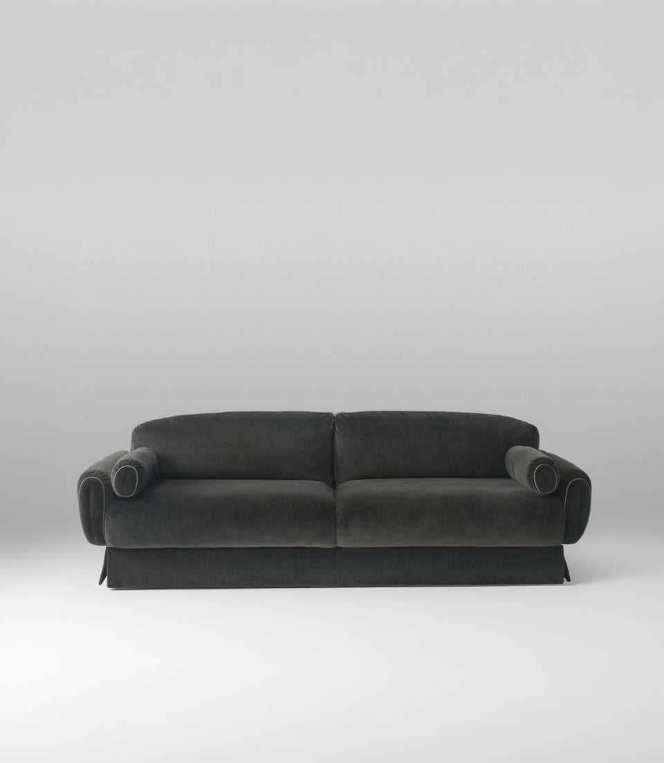 Dark gray sofa on a white background