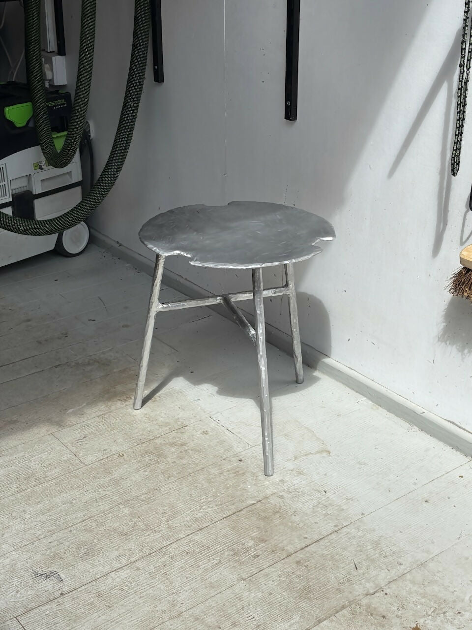 TEXTURED ALUMINIUM STOOL/TABLE FROM THIS IS BYRON
