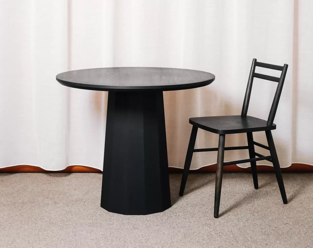 POLYGON PEDESTAL DINING TABLE BY GALVIN BROTHERS