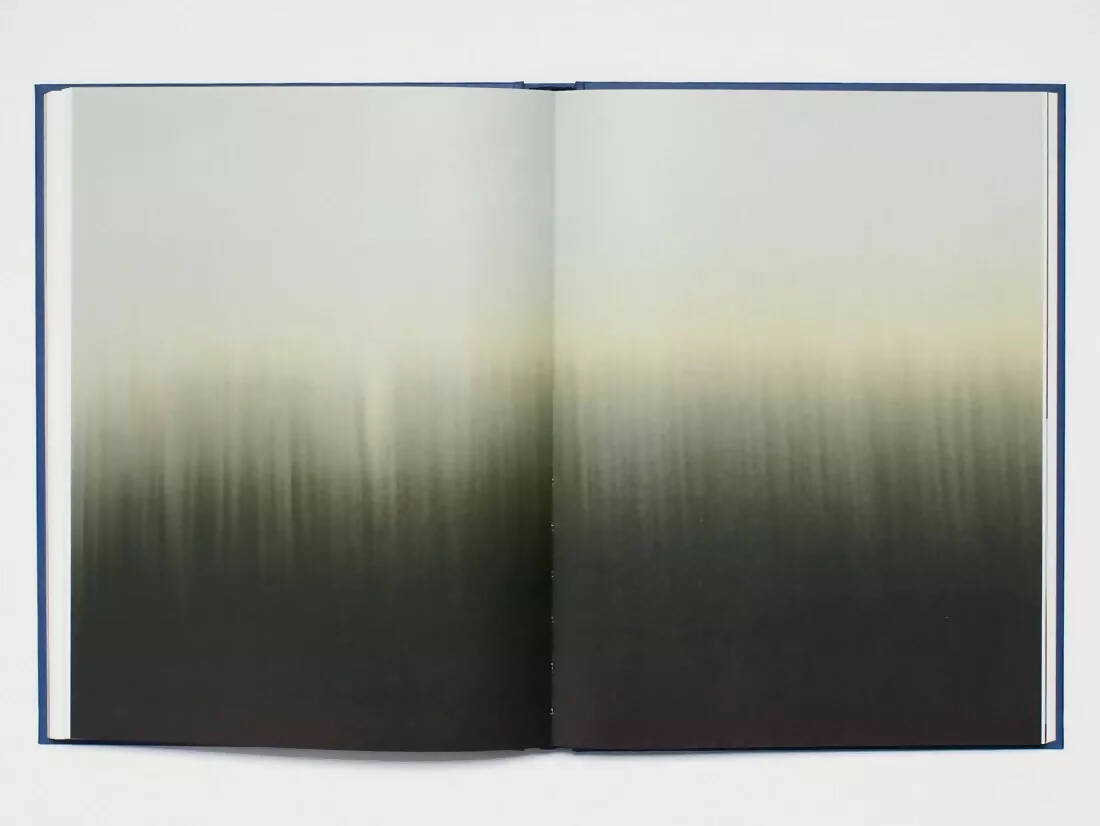 An image of an open book, containing once image of a gradient of white, dark olive green and black,  available  to buy on the-salon.com. SALON curates the finest , unique, handmade pieces from the interior industry's best makers and brands. Shop luxury furniture, lighting, rugs, art, antiques and vintage pieces and accessories from SALON interior designed rooms.