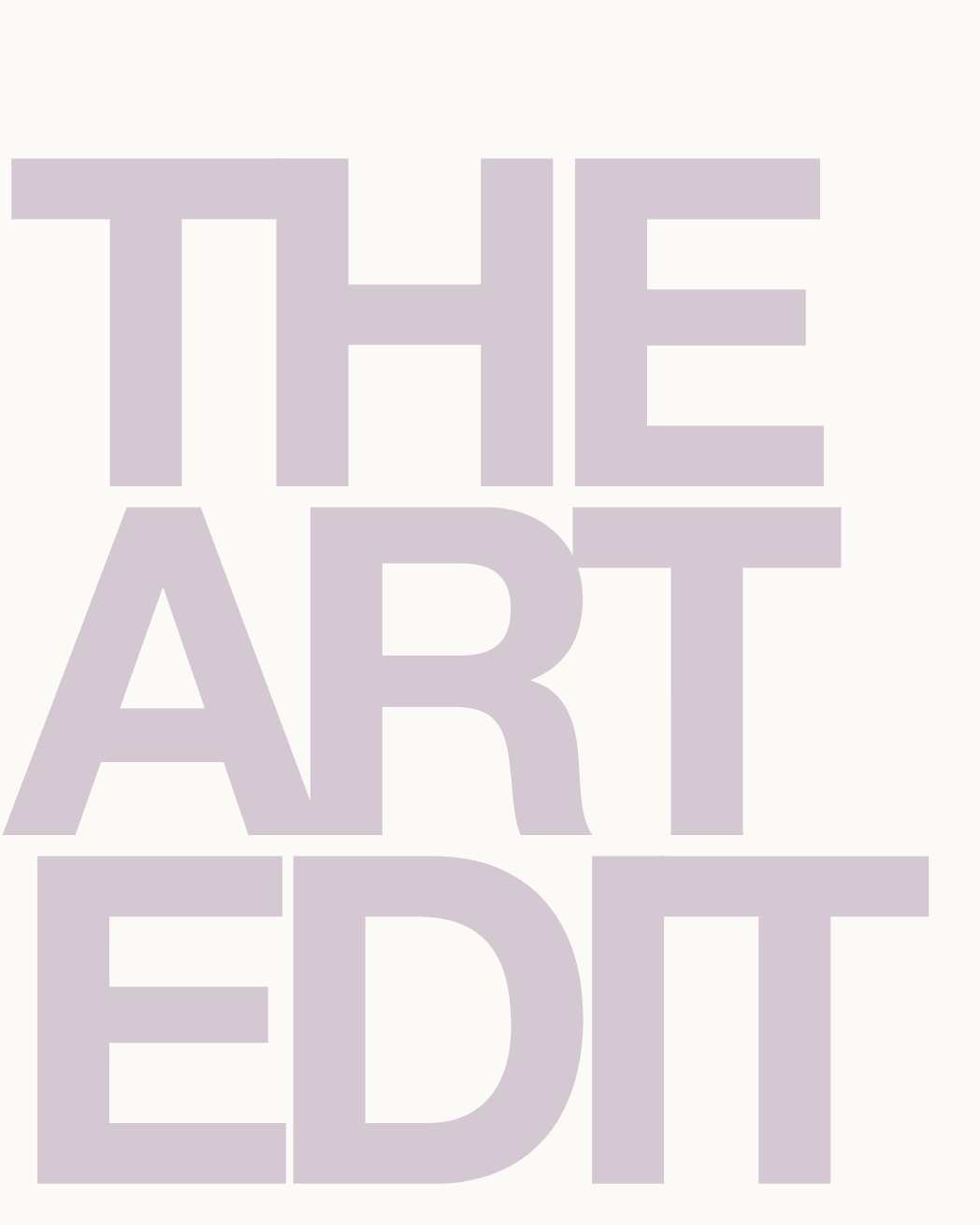 Text 'THE ART EDIT' in a stylized font on a white background