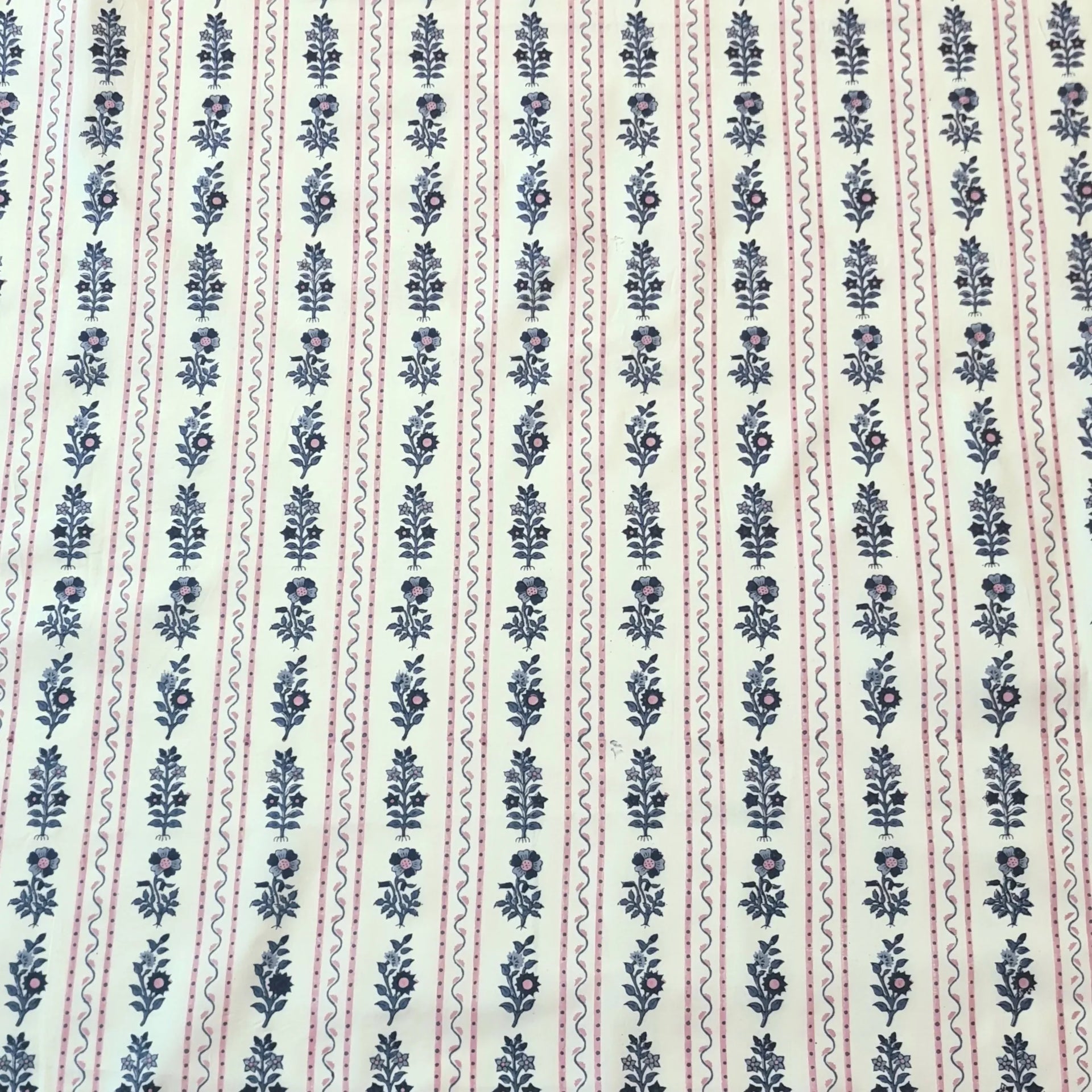 Textile pattern with blue floral designs on a white background,  available  to buy on the-salon.com. SALON curates the finest , unique, handmade pieces from the interior industry's best makers and brands. Shop luxury furniture, lighting, rugs, art, antiques and vintage pieces and accessories from SALON interior designed rooms.