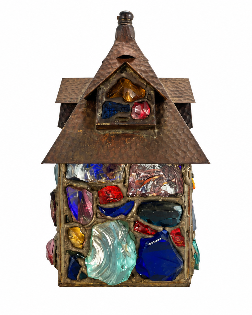 PETER MARSH - MID 20TH CENTURY ARTS & CRAFTS ROCK LANTERN LIGHT