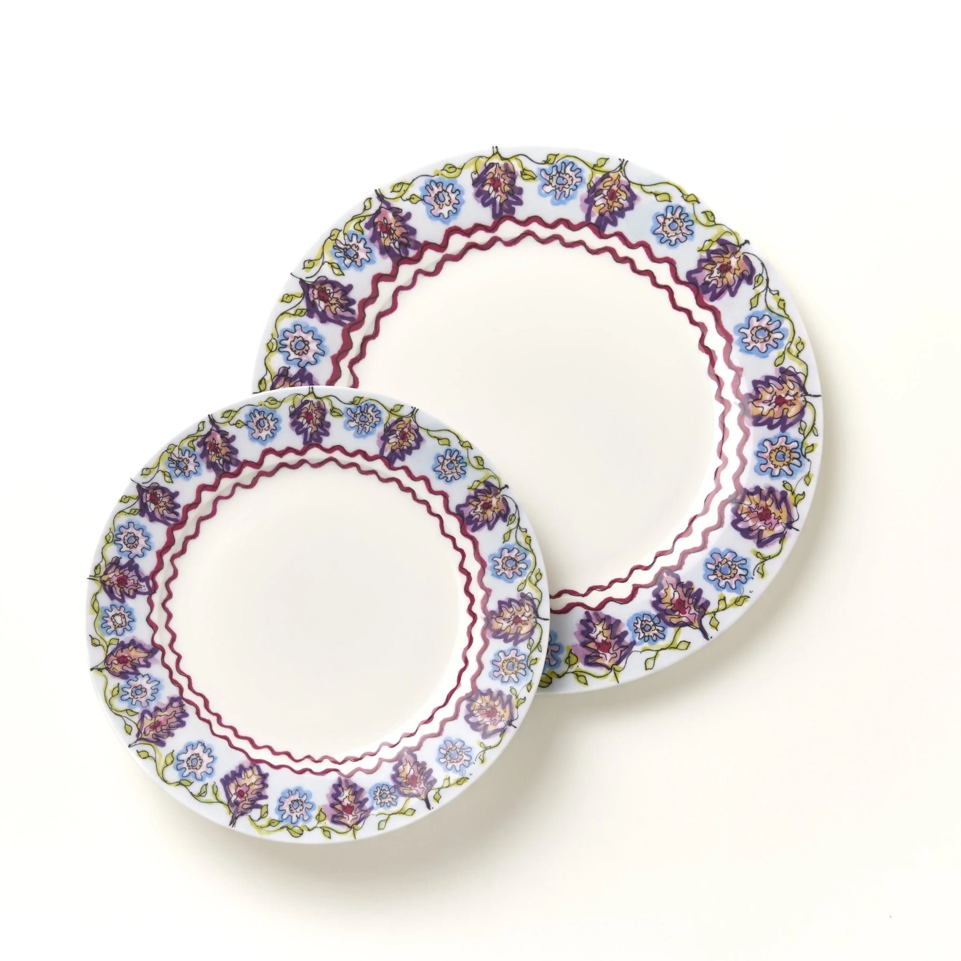 SET OF 4 RICK RACK SIDE PLATES BY THE CL COLLECTION