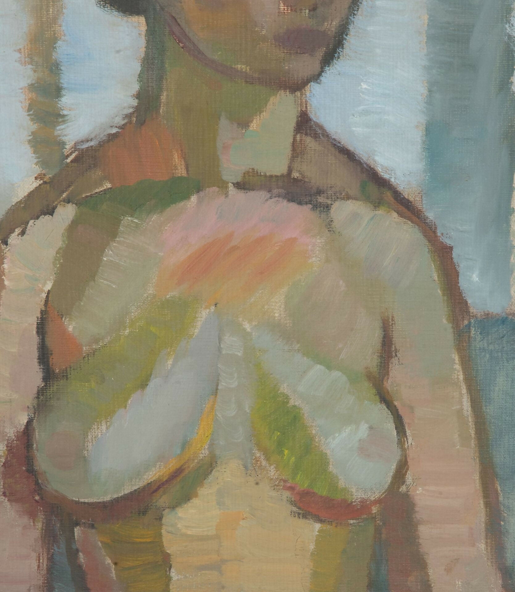 Abstract painting of a nude figure with a blurred background,  available  to buy on the-salon.com. SALON curates the finest , unique, handmade pieces from the interior industry's best makers and brands. Shop luxury furniture, lighting, rugs, art, antiques and vintage pieces and accessories from SALON interior designed rooms.