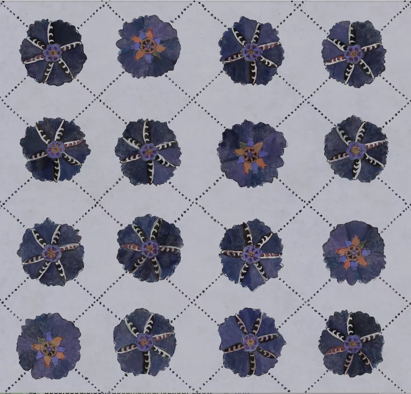 SUZANI wallpaper in use, showing the geometric pattern at the centre, available  to buy on the-salon.com. SALON curates the finest , unique, handmade pieces from the interior industry's best makers and brands. Shop luxury furniture, lighting, rugs, art, antiques and vintage pieces and accessories from SALON interior designed rooms.