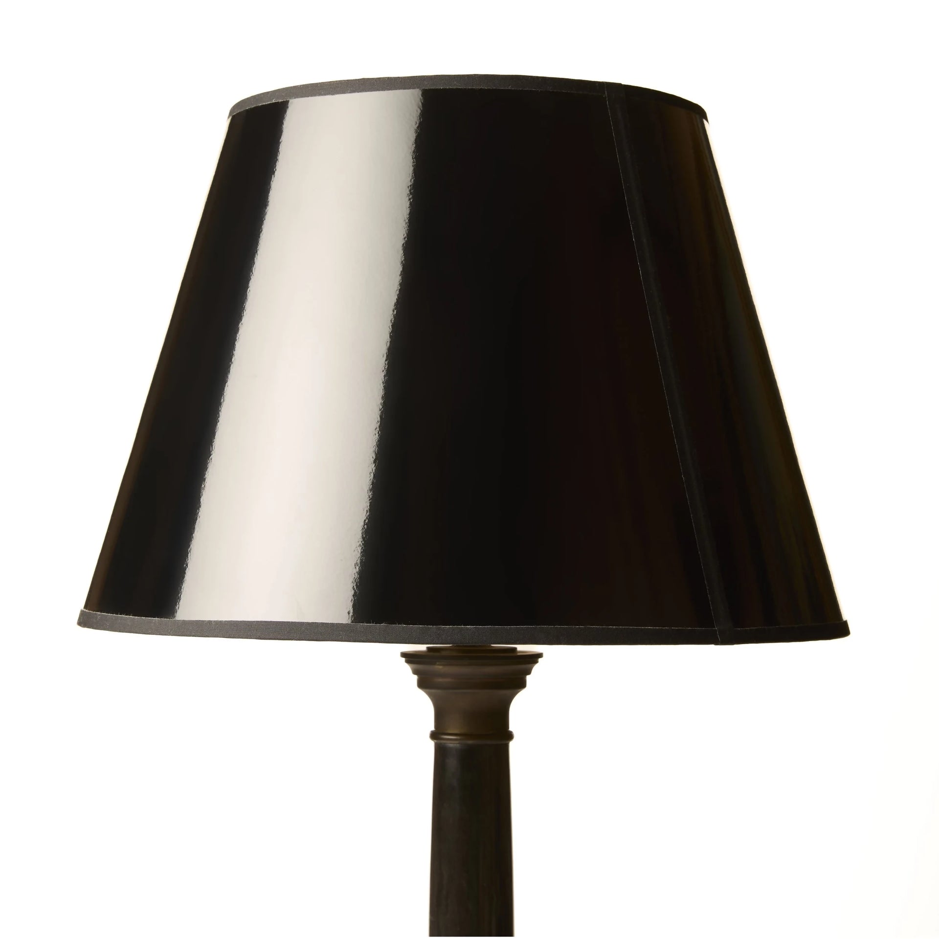 BLACK GLOSS LAMPSHADE WITH BLACK TAPE BY THE CL COLLECTION
