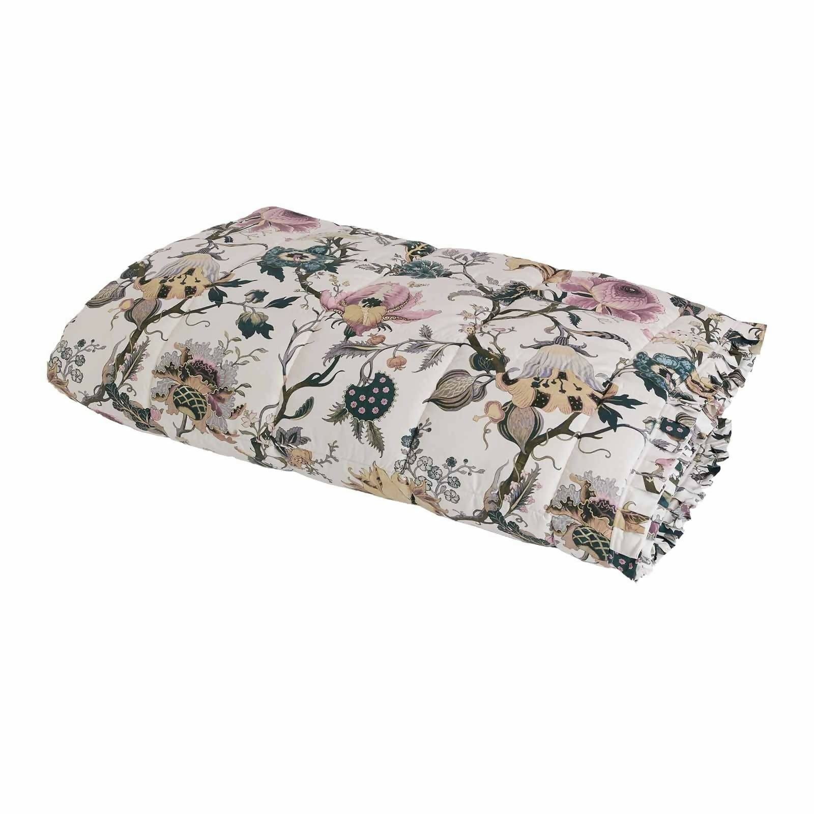 Floral and nature-themed fabric on a white background, available to buy from the-salon.com. SALON curates the finest unique handmade pieces from the interior industry's best makers and brands. Shop luxury furniture, lighting, rugs, art, antiques and vintage pieces and accessories from SALON interior designed rooms. 