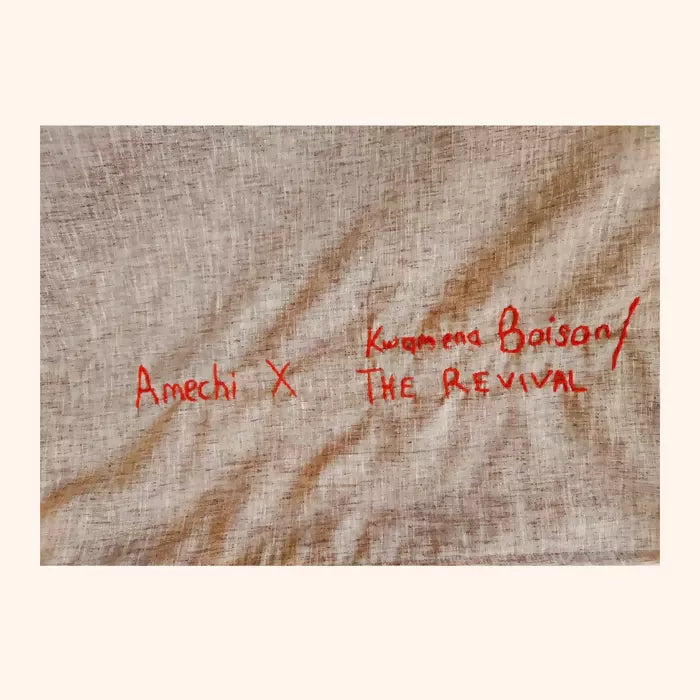 Fabric with red stitching 'AMECHI x kwamena poison/the revivial', available  to buy on the-salon.com. SALON curates the finest , unique, handmade pieces from the interior industry's best makers and brands. Shop luxury furniture, lighting, rugs, art, antiques and vintage pieces and accessories from SALON interior designed rooms.