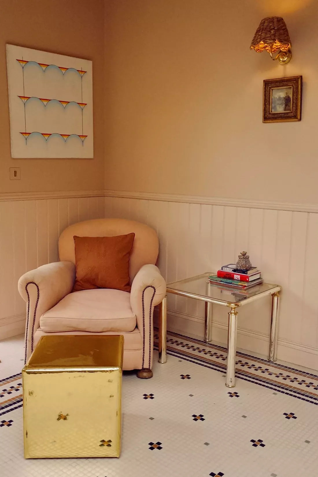 DISCO FOOTSTOOL, GOLD BY CERAUDO