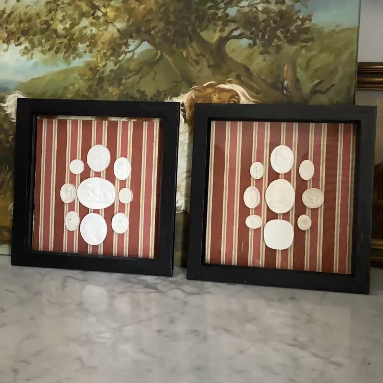 FRAMED 19TH CENTURY GRAND TOUR INTAGLIO PLASTERS NO I BY RELIC INTERIORS