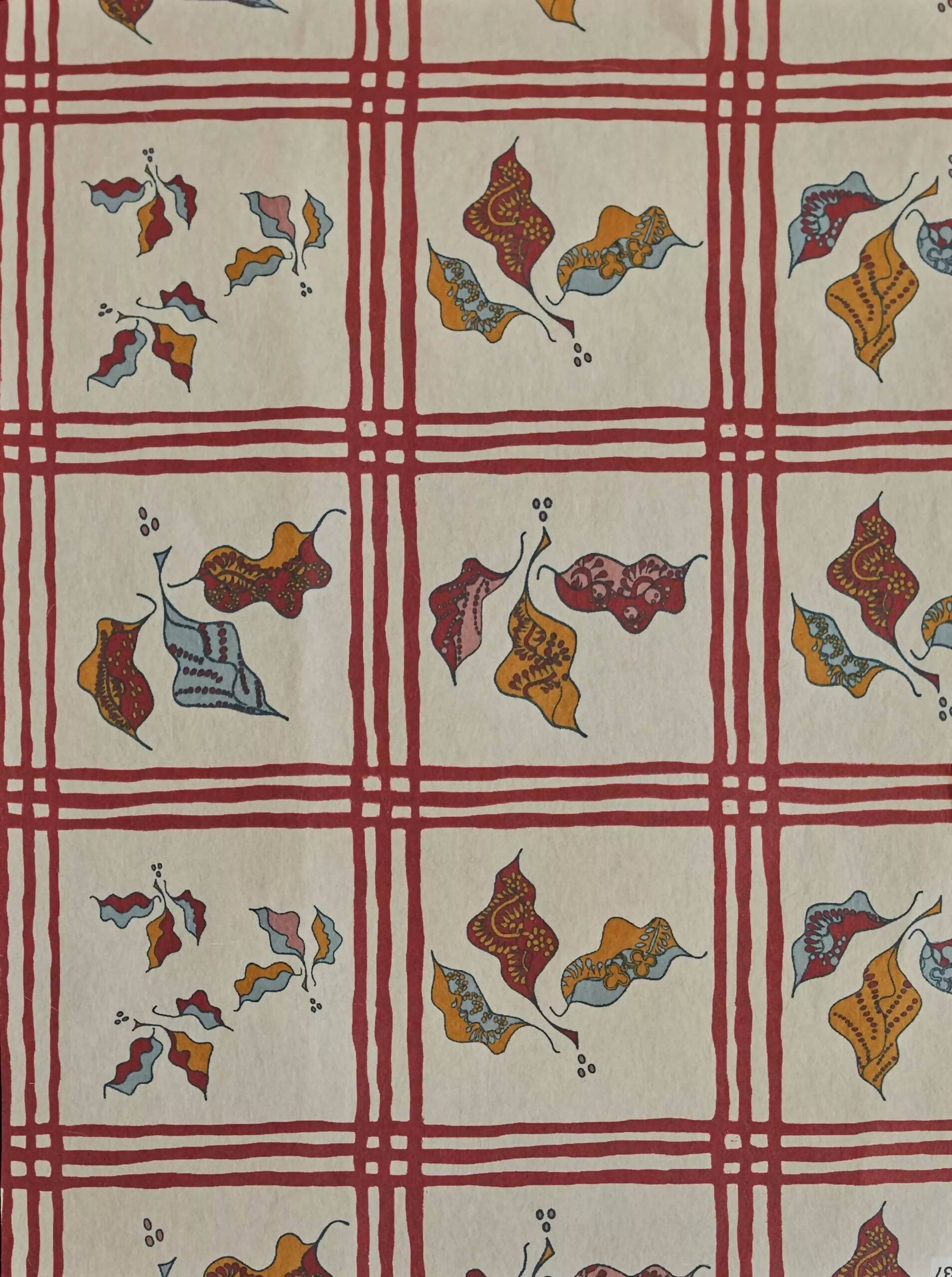 GINGHAM LEAF STRAWBERRY JAZZ WALLPAPER BY STUDIO HOLLOND