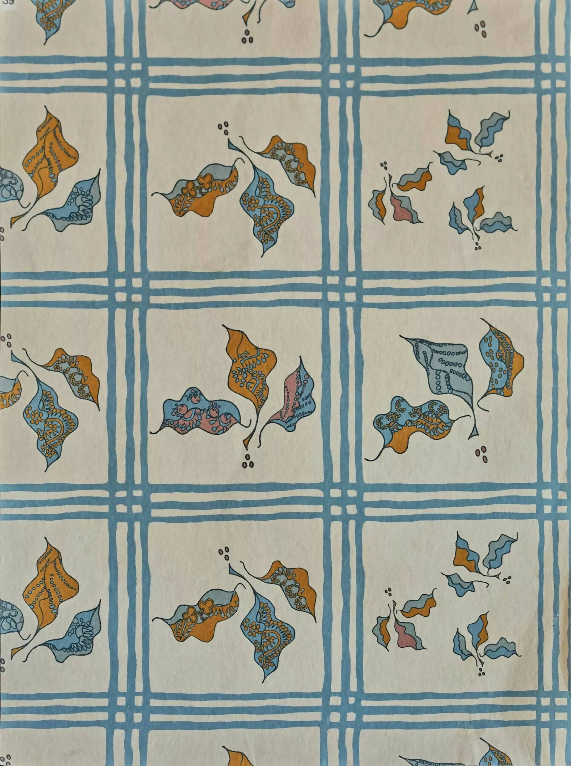 GINGHAM LEAF BLUEBERRY JAZZ WALLPAPER BY STUDIO HOLLOND