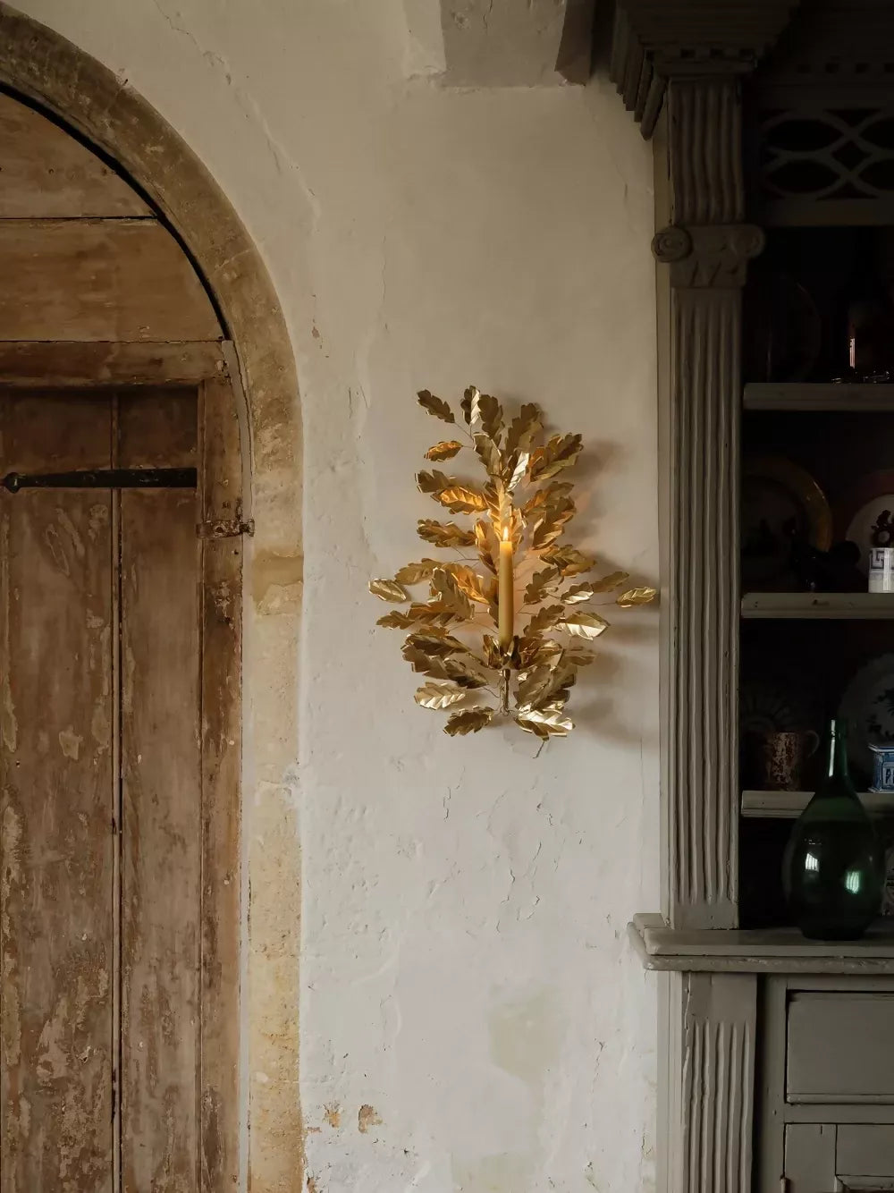 OAK CANDLE SCONCE BY JESS WHEELER