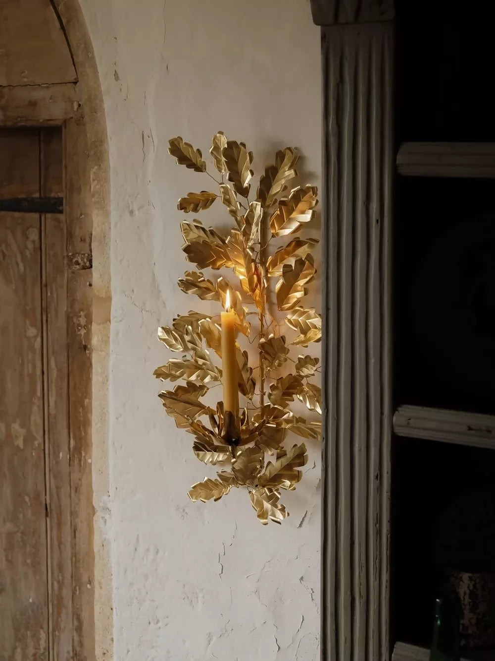 OAK CANDLE SCONCE BY JESS WHEELER