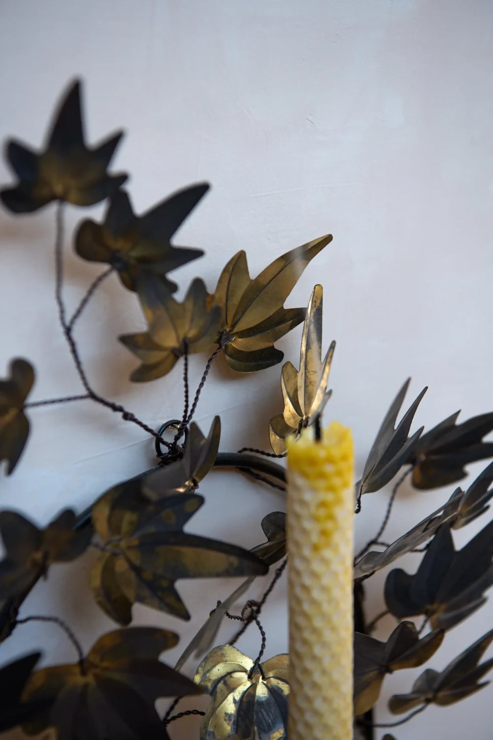 PATINATED IVY CANDLE SCONCE BY JESS WHEELER