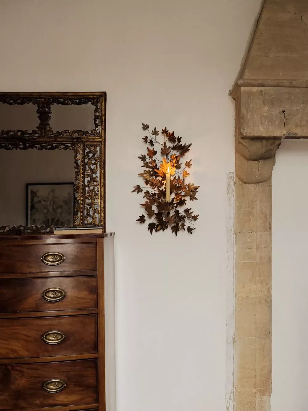 PATINATED IVY CANDLE SCONCE BY JESS WHEELER