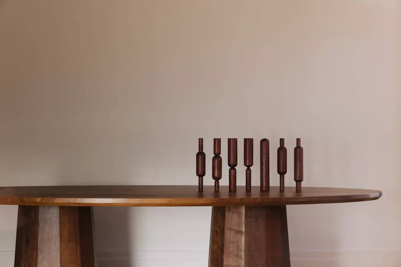 (NEW) TWIN POLYGON OVAL TABLE BY GALVIN BROTHERS