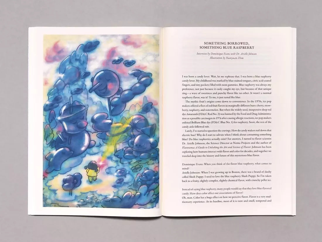 An image of an open book, the pages containing a drawing of sweets and a figure holding a light , the other page being a short story.  Available  to buy on the-salon.com. SALON curates the finest , unique, handmade pieces from the interior industry's best makers and brands. Shop luxury furniture, lighting, rugs, art, antiques and vintage pieces and accessories from SALON interior designed rooms.