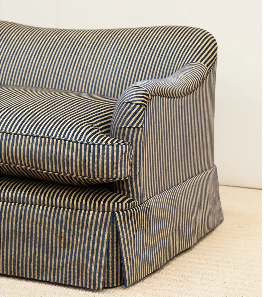Striped sofa with a white background