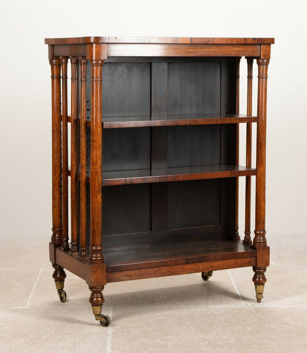 19TH CENTURY REGENCY ROSEWOOD DOUBLE SIDED BOOKCASE