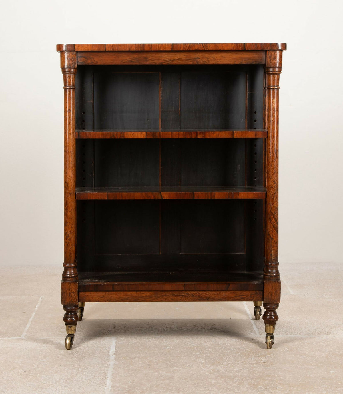 19TH CENTURY REGENCY ROSEWOOD DOUBLE SIDED BOOKCASE
