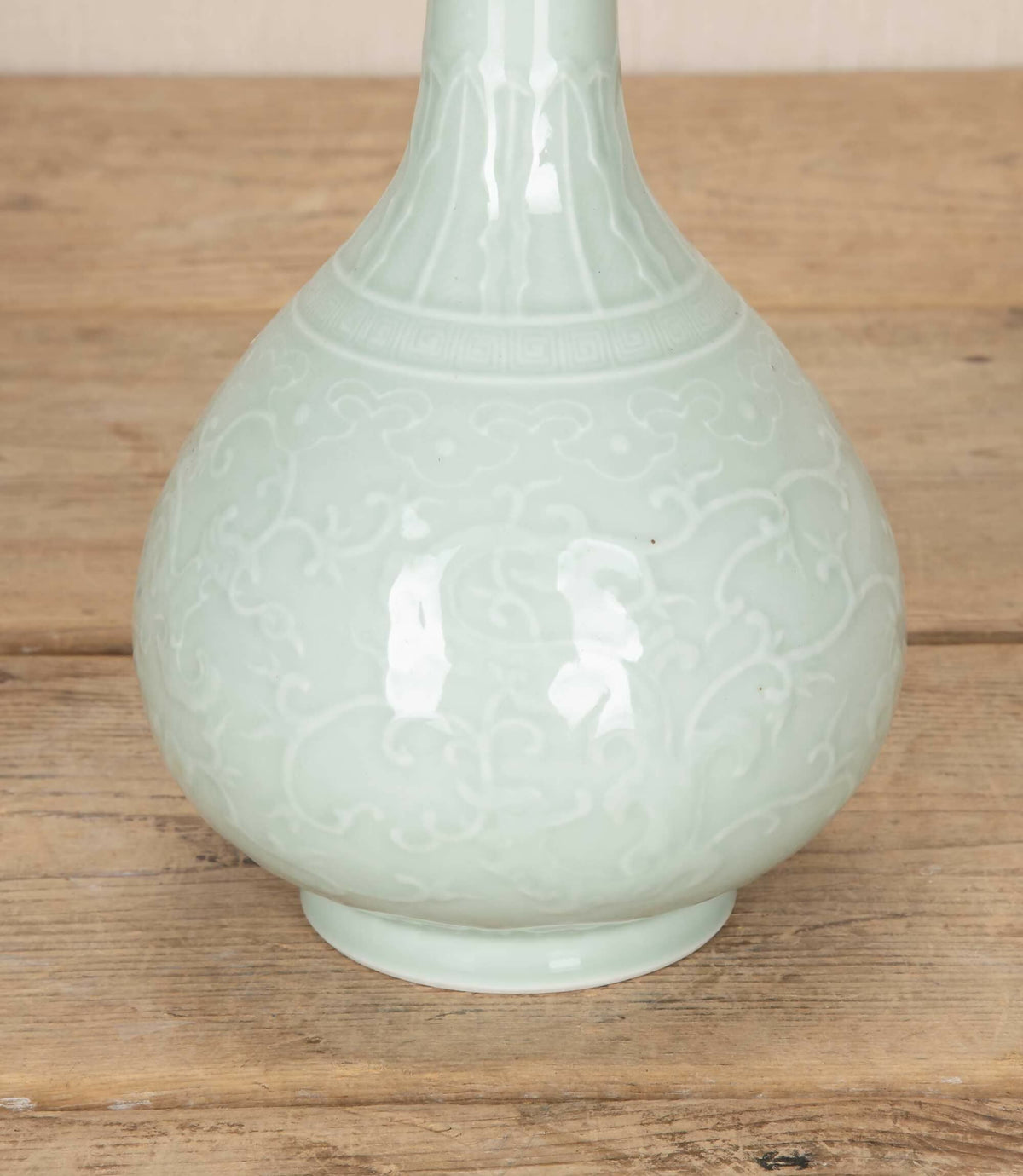 LARGE EARLY 20TH CENTURY CHINESE CELADON VASE TABLE LAMP