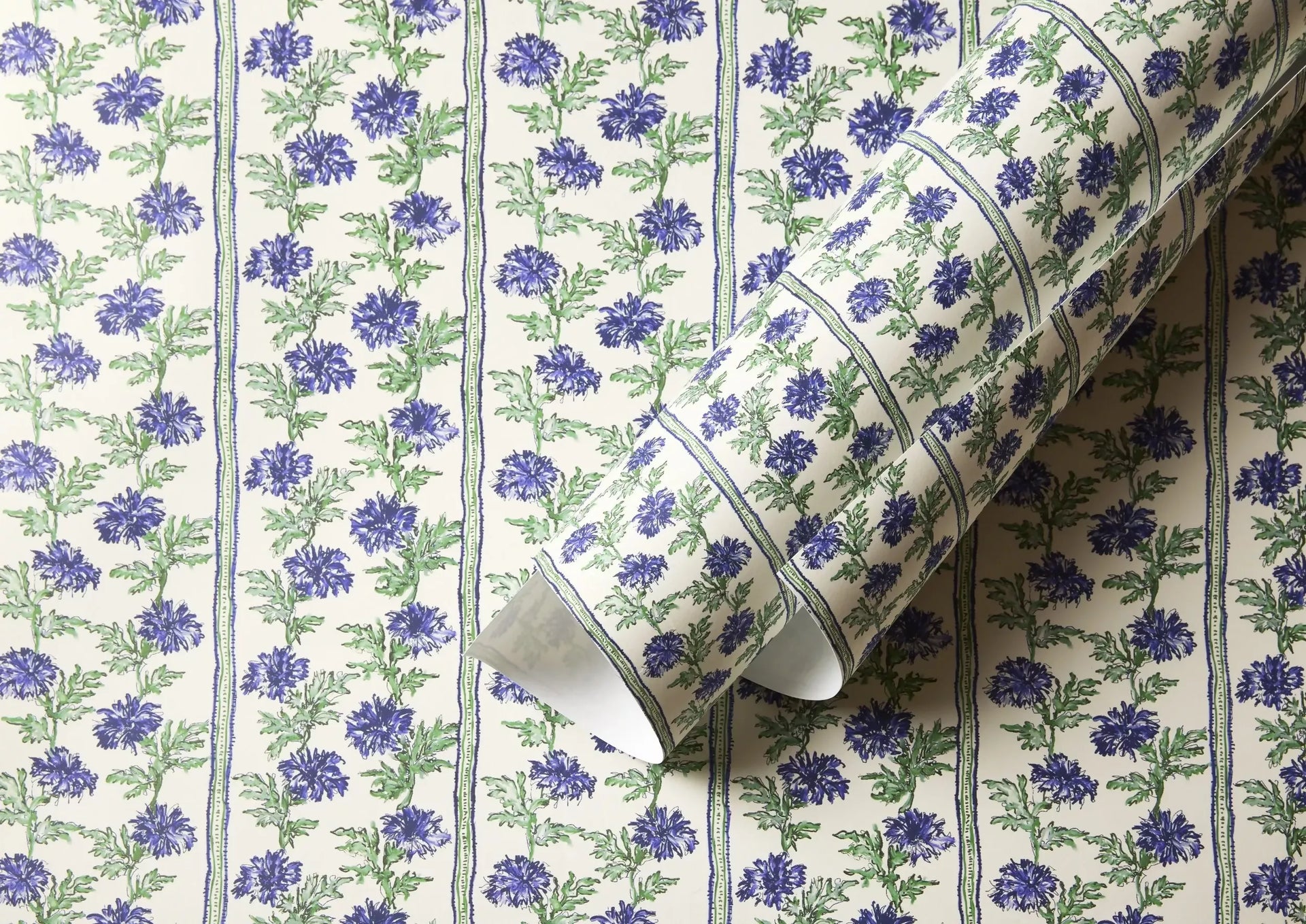 CORNFLOWER STRIPE WALLPAPER BY THE CL COLLECTION