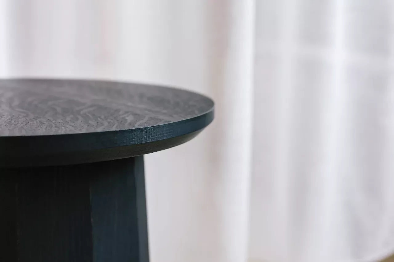 POLYGON PEDESTAL SIDE TABLE BY GALVIN BROTHERS
